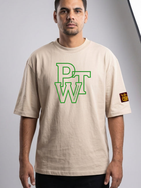 PTW neon groen - geborduurd - Oversized Boxy T-Shirt | Prove Them Wrong Tee