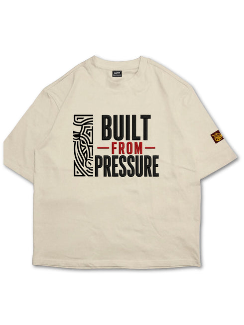 Built From Pressure Oversized T-Shirt geborduurd tekst | 240 GSM Premium Katoen Loay Brand
