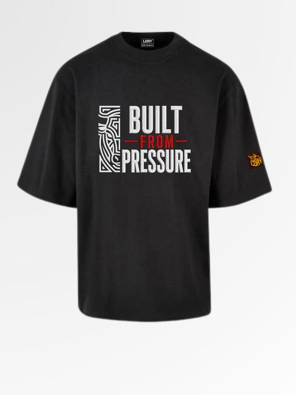 LOAY Built From Pressure Oversized T-Shirt geborduurd tekst | 240 GSM Premium Katoen Loay Brand