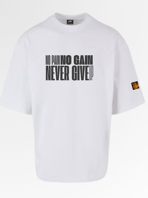 No pain no gain - Neve give up oversized boxy tee 240 g