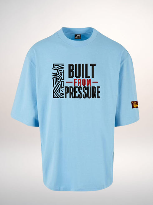 Built From Pressure Oversized T-Shirt geborduurd tekst | 240 GSM Premium Katoen Loay Brand