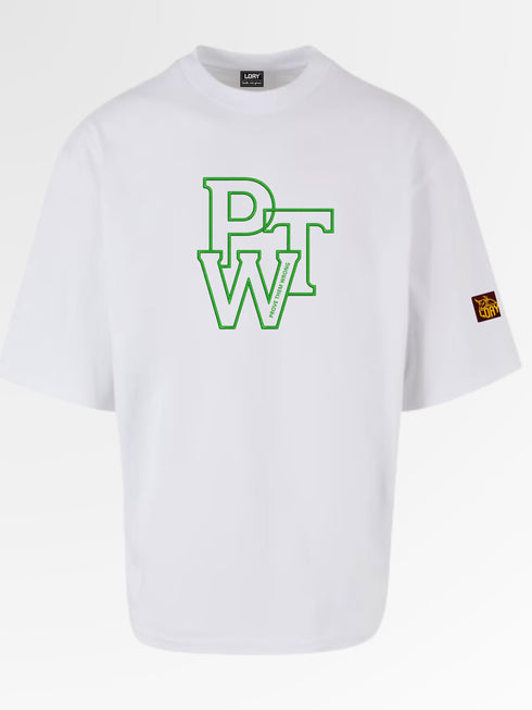 PTW neon groen - geborduurd - Oversized Boxy T-Shirt | Prove Them Wrong Tee