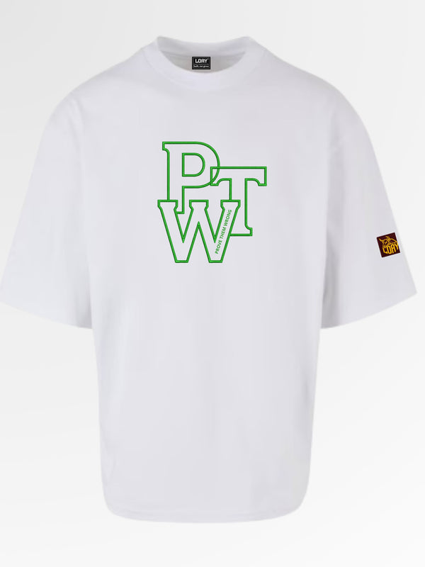 PTW neon groen - geborduurd - Oversized Boxy T-Shirt | Prove Them Wrong Tee