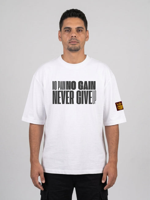 No pain no gain - Neve give up oversized boxy tee 240 g
