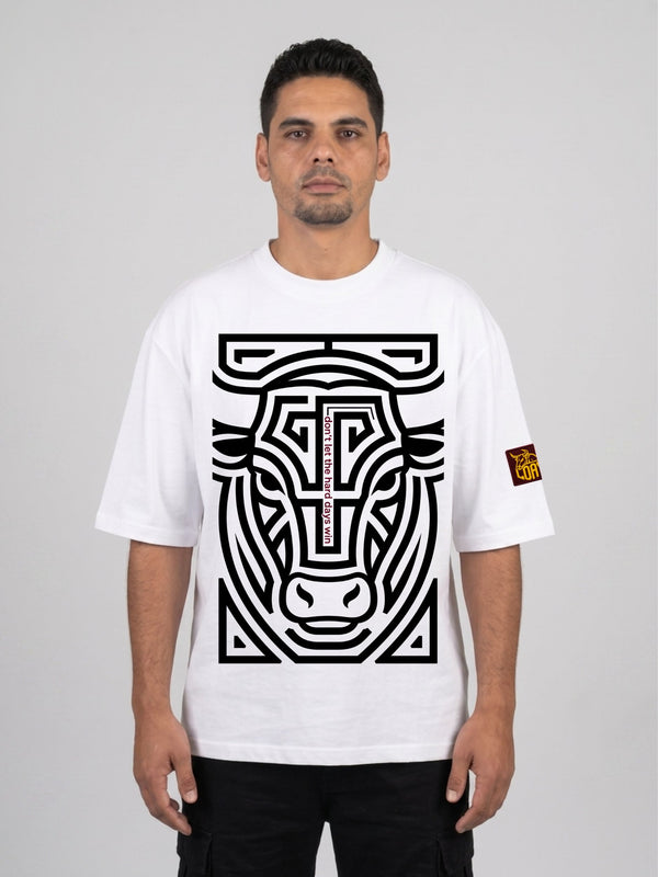 Don't Let the Hard Days Win - geborduurd - Oversized Boxy T-Shirt | Premium Heavyweight 240 GSM