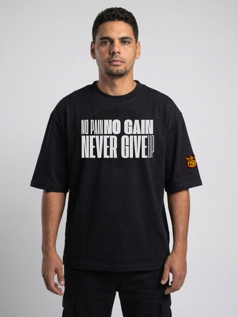 No pain no gain - Neve give up oversized boxy tee 240 g
