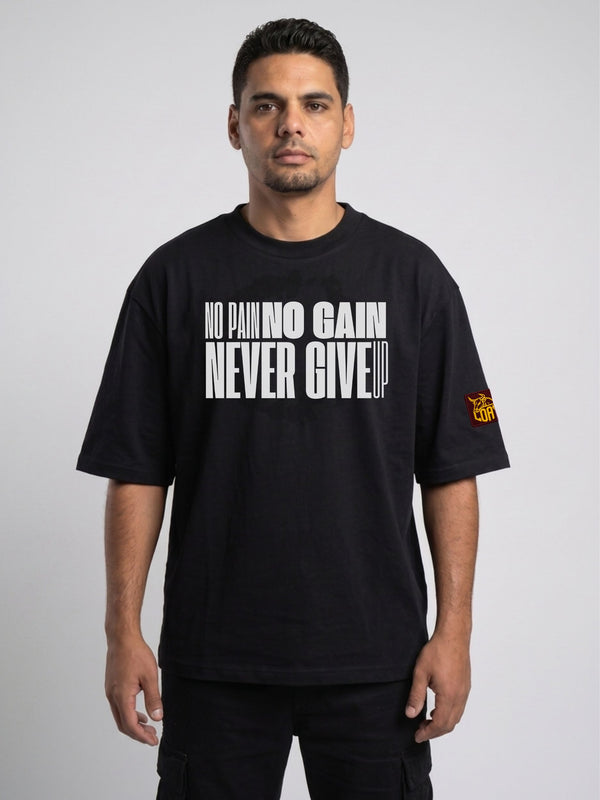 No pain no gain - Neve give up oversized boxy tee 240 g