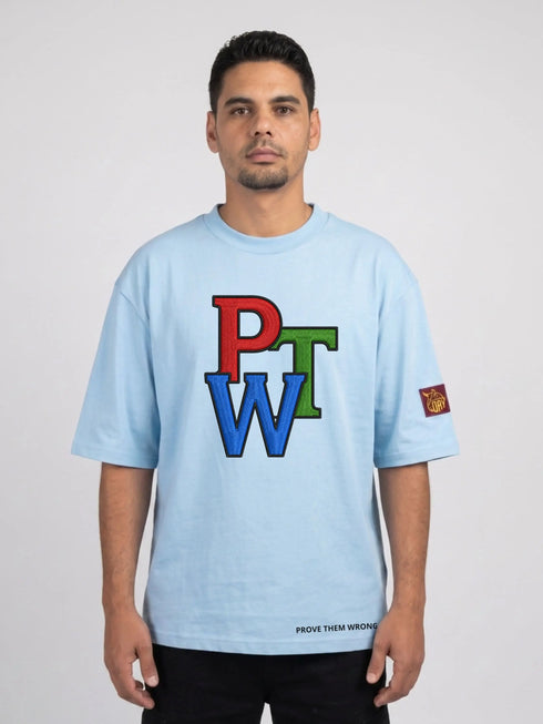 PWT prove them wrong - geborduurd oversized Boxy T-Shirt | Premium Heavyweight 240 GSM Loay Brand