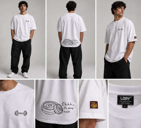 “Shhh… I’m Doing Math” Oversized gym fitness T-Shirt Loay Brand