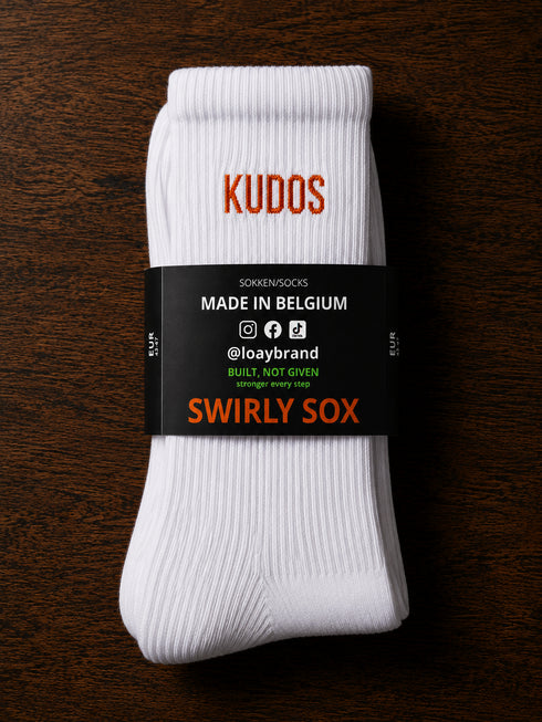 Swirly sox | GIVE KUDOS | White sokken Loay Brand