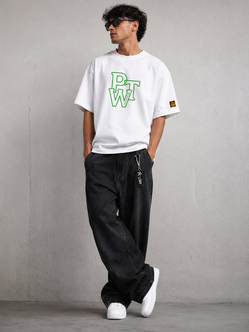 PTW neon groen - geborduurd - Oversized Boxy T-Shirt | Prove Them Wrong Tee Loay Brand