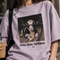 Oversized mineral wash T-shirt, lila lavendel met close-up frontprint