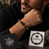 LOAY STAY STRONG natuurstenen kralenarmband met zwarte, bruine en beige natuurlijke gemstones