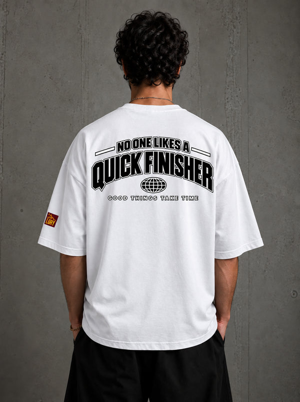 LOAY white oversized men's T-shirt with Quick Finisher back print