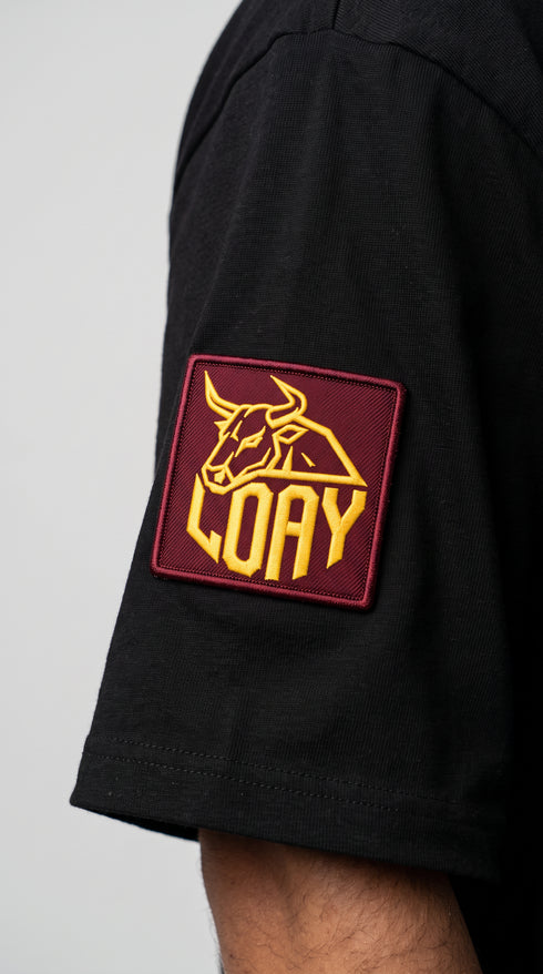 Don't Let the Hard Days Win - geborduurd - Oversized Boxy T-Shirt | Premium Heavyweight 240 GSM Loay Brand