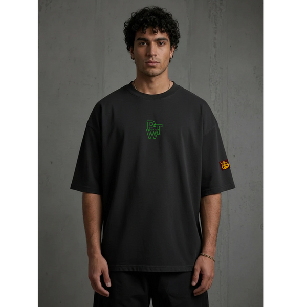Prove them wrong neon groen geboorde t-shirt Loay Brand