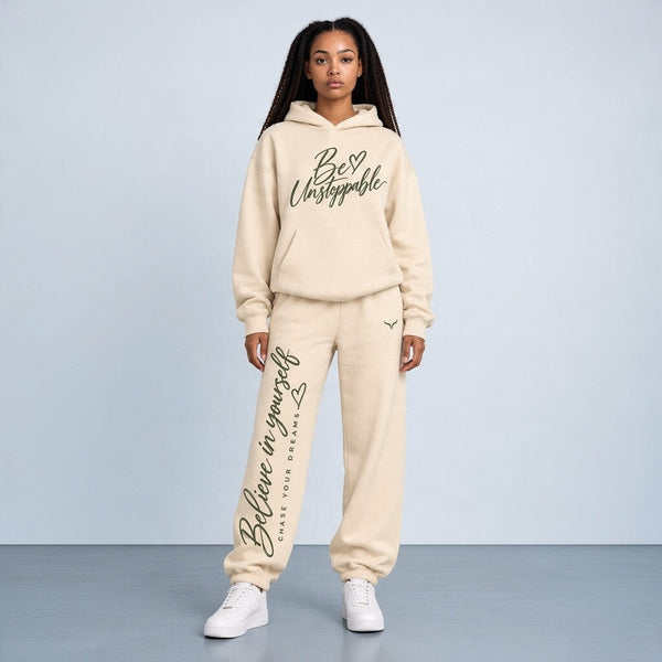 Off-white trainingspak met hoodie en joggingbroek, french terry katoen