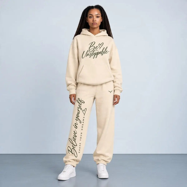 Off-white trainingspak met hoodie en joggingbroek, french terry katoen