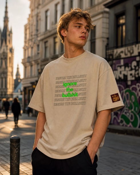 Ignore the Bullshit Oversized Boxy T-Shirt | Heavyweight 240 GSM Streetwear Loay Brand