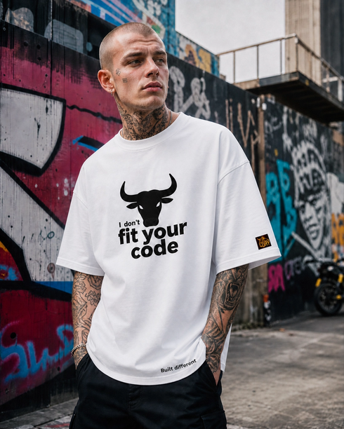 Oversized boxy streetwear tee - i dont fit cour code